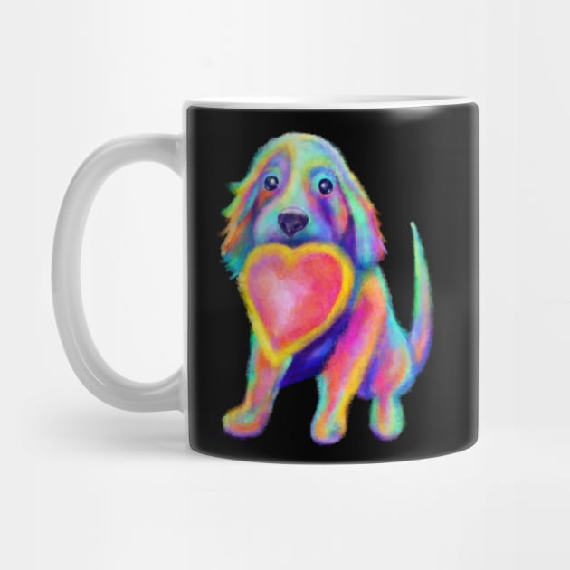 Soft Pastel Lovable Rainbow Pup by Art by Deborah Camp